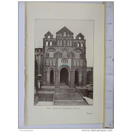 West Front Of Cathedral, Le Puy, Cevennes, France, Book Illustration, c1907
