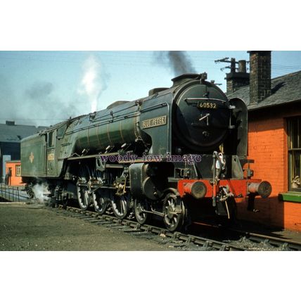pu3508 - Engine No.60532 Blue Peter at Edinburgh Haymarket Shed - print 6x4
