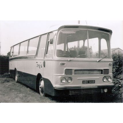 Black & White Photograph of Fry's Coaches of Tintagel - ABO 146B ex. Wstn. Welsh