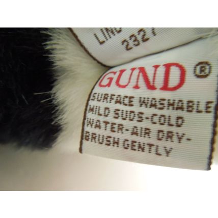 Vintage Gund Panda Bear 11" Plush Stuffed Animal Sitting Black Tail