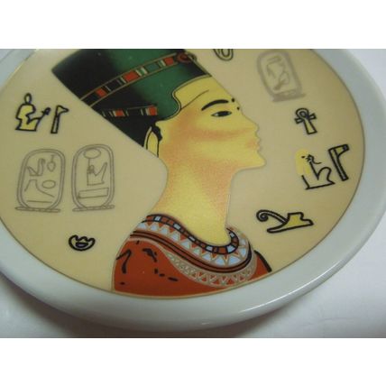 Small Faithi Mahmoud Nerfertiti 4" Plate With Gold Accents Made In Egypt ITC