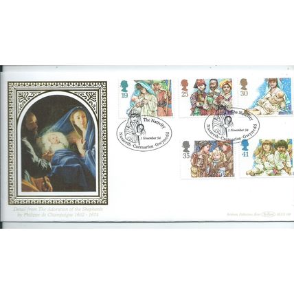 fdc benham silk first day cover blcs 100 sg1843 sg 1843 set christmas 1994