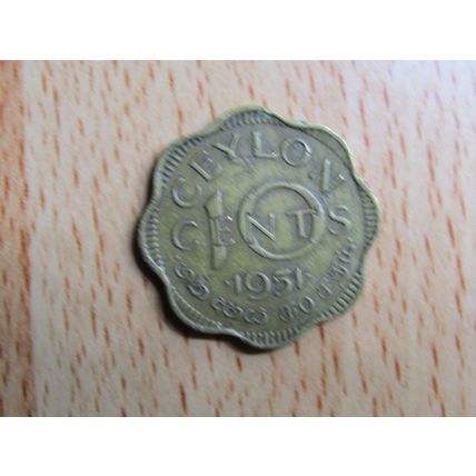 Ceylon 1951 10 Cents Coin