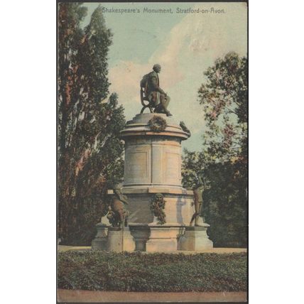 Shakespeare's Monument, Stratford-on-Avon, 1905 - Boots Pelham Postcard