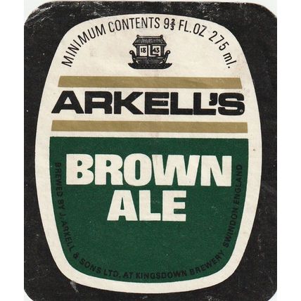 BEER BOTTLE LABEL - ARKELLS BREWERY - BROWN ALE (A)