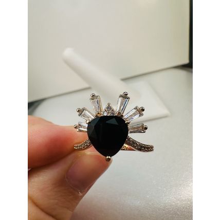 Ring Bomb Party Sz10 RBP Black Onyx Gem Rose Gold P Band Costume Jewelry