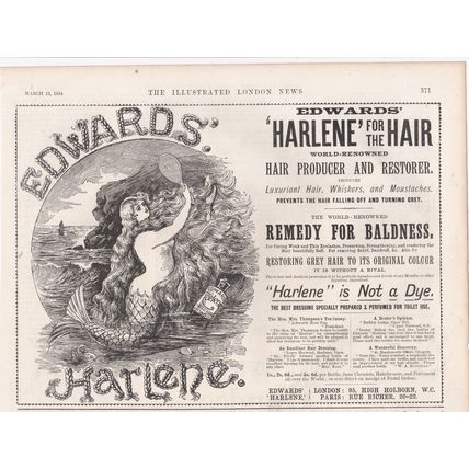 1894 EDWARDS HARLENE FOR THE HAIR MAGAZINE ADVERT