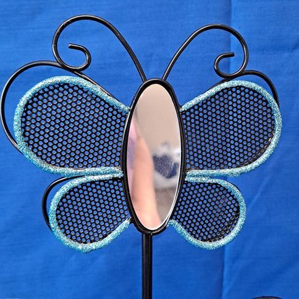 Metal BUTTERFLY EARRING Tree Jewelry Holder Ring/Bracelet Tray Pink Stand 12 7/8