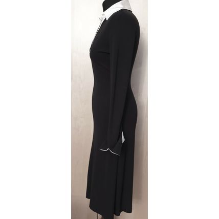 Moda International Victoria's Secret Black White Silk Trim Dress 8 -10 UK 6 US