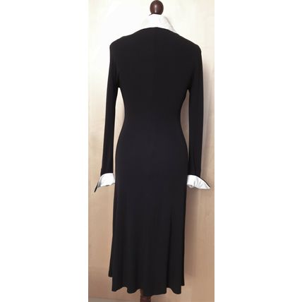 Moda International Victoria's Secret Black White Silk Trim Dress 8 -10 UK 6 US