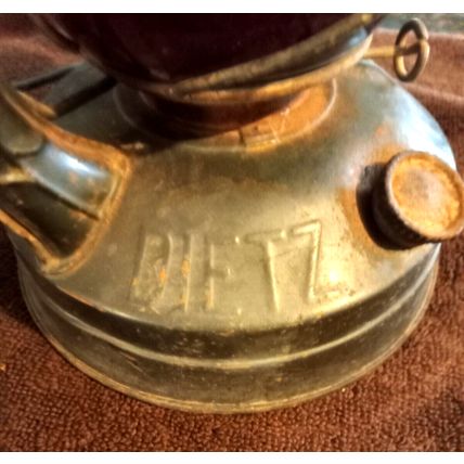 Dietz Old Little Wizard Red Glass Globed Railroad Train Lantern 12" Tall