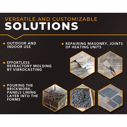 Firecast Castable Refractory Cement Mix 3110 Degree Fahrenheit 10 Lbs High Tempe