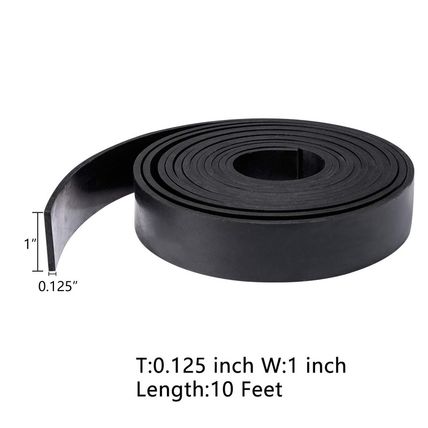 TORRAMI Solid Neoprene Rubber Strips Roll 1/8 (.125) Inch Thick X 1 Inch Wide X