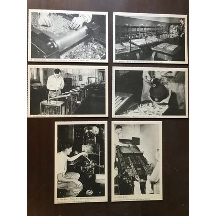 6 postcards lot Canada Ottawa Royal Canadian Mint showing coin making unposted