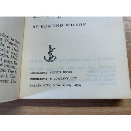 1954 "EIGHT ESSAYS" EDMUND WILSON USA VINTAGE PAPERBACK BOOK (P2)