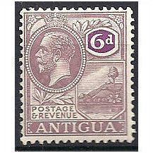 Anigua 1921 SG75 6d Dull & Bright Purple Mounted Mint ..