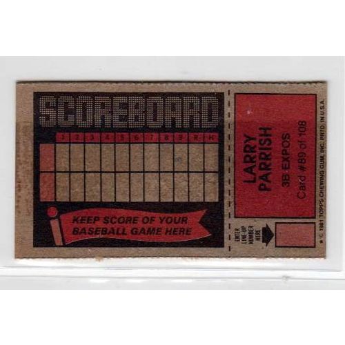 1981 Topps Scratch-Off Larry Parrish #89 baseball card –Scratchoffs-Expos