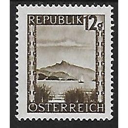 Mi 747 (**): 12 g. olive-brown Definitive Stamp: Schafberg, Oberösterreich.