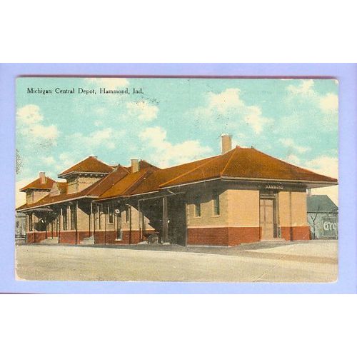 IN Hammond Michigan Central Depot View Small Brick Depot Railroad~38