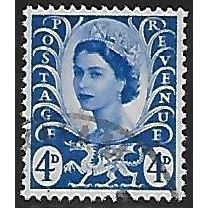 SG W8: 4d. ultramarine Wales Regional Stamp: Queen Elizabeth II, no wmk.