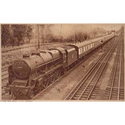The Red Rose London Midland Railways Train 45521 Antique Railway Postcard