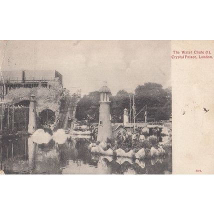The Water Chute Crystal Palace Antique Postcard