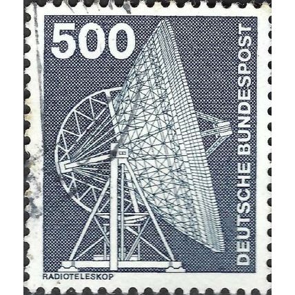 GERMANY, Industrial technology, Radio Telescope Raisting, blue 1976, 500pf, #5