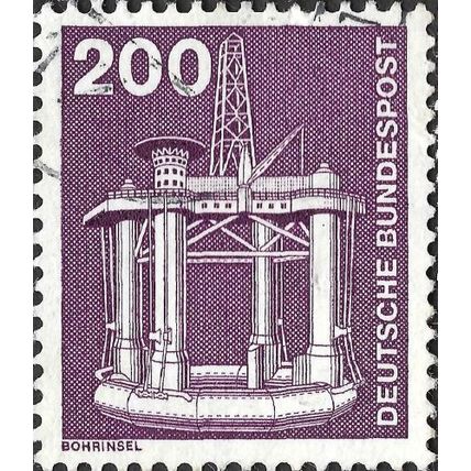 GERMANY, Industrial technology, Marine Drilling Platform, violet 1975, 200pf, #5