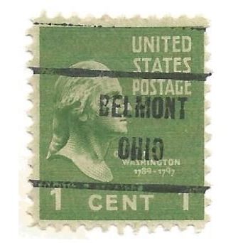 PRECANCEL -T&T, OHIO, BELMONT 719 ON 1c