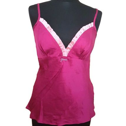 GUESS 100% Silk Top Cami Funshia Hot Pink Size Medium 10 - 12 UK