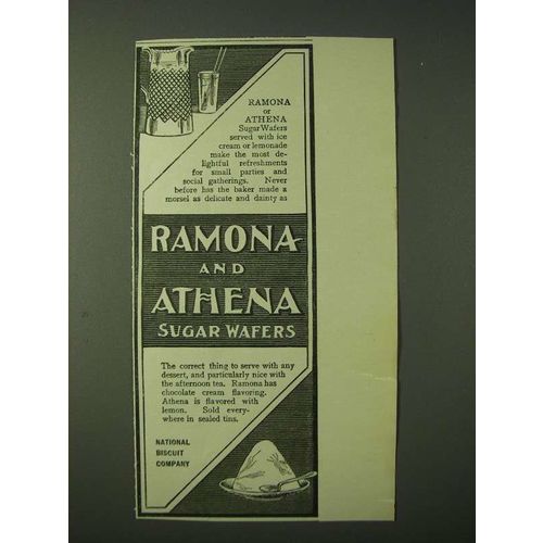 1900 National Biscuit Company Nabisco Ramona and Athena Sugar Wafers Ad