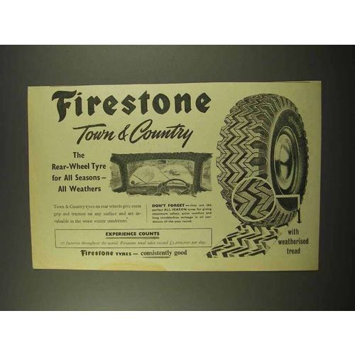 1957 Firestone Town & Country Tires Tyres Ad