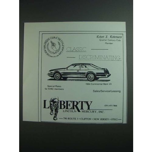 1984 Liberty Lincoln-Mercury Ad - Continental Mark VII