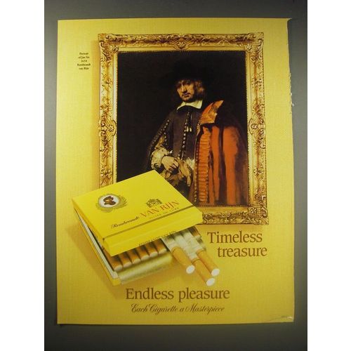 1990 Raembrandt Van Rijn Cigarettes Ad - Timeless Treasure