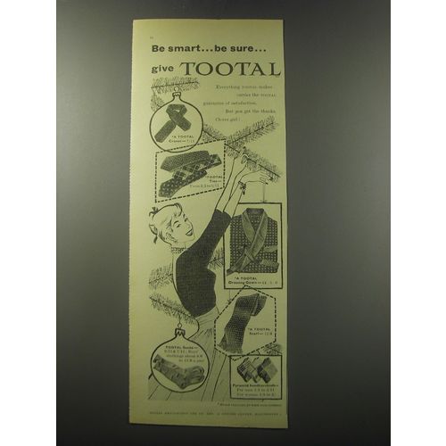 1955 Tootal Advertisement - Cravat, Ties, Dressing Gown, Scarf, Socks