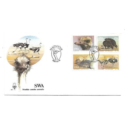 SouthWestAfrica.Ostriches set of 4.First Day Cover.Dec20
