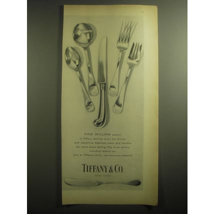 1959 Tiffany & Co. King William Pattern Silverware Advertisement