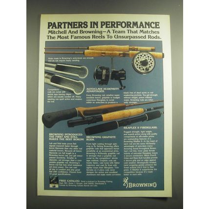 1981 Browning Fishing Rods and Mitchell Reels Ad - Partners in Performance