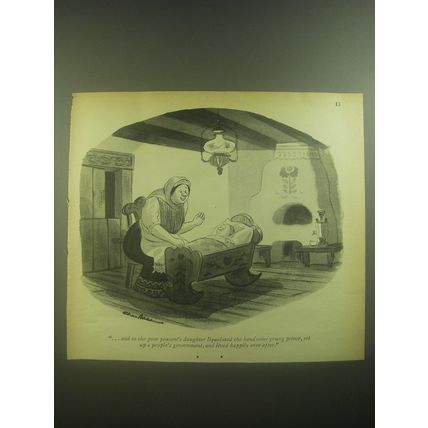 1945 Cartoon by Chas Addams - and so the poor peasant's daughter liquidated