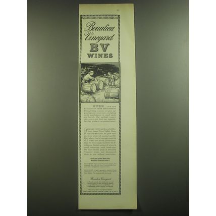 1946 Beaulieu Vineyard BV Wines Advertisement