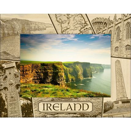 Ireland Laser Engraved Wood Picture Frame Landscape (8 x 10)