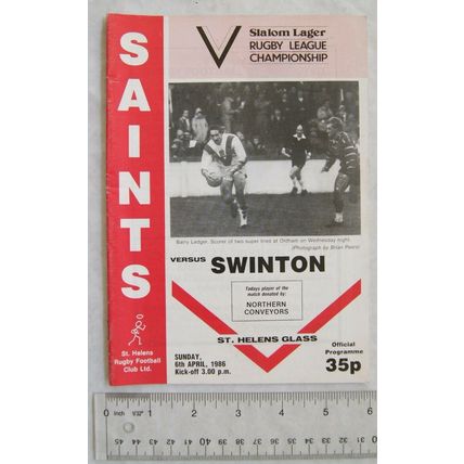 1986 programme St. Helens v. Swinton