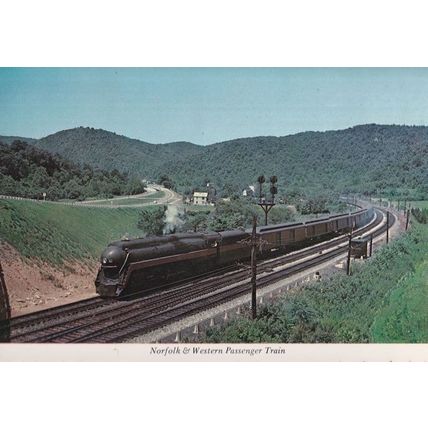 Northern & Western Passenger Train by Dixie Caverns USA Postcard