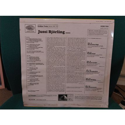 Jussi Björling – Golden Voice Series No 17 (HQM1190) 1969 (LP) c/w lyrics insert