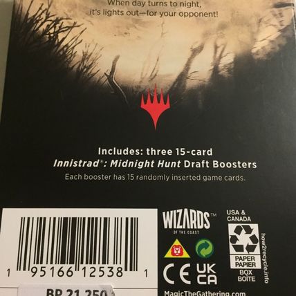 New Magic the Gathering Innistrad Midnight Hunt 3 Boosters Draft Pack - 45 Cards