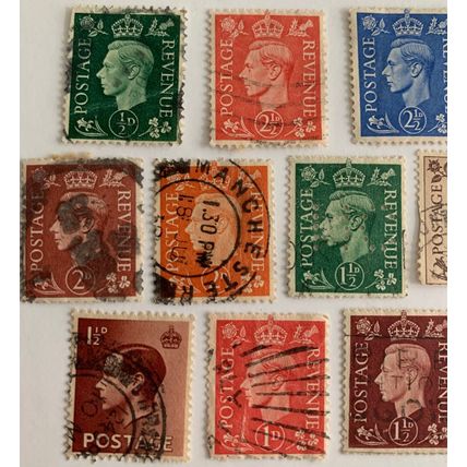 UK Stamps Lot Great Britain King George VI Used Collection NC Perfin Manchester