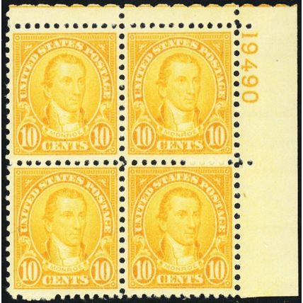 642, Mint VF NH 10¢ Plate Block - Stuart Katz