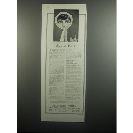 1920 Elizabeth Arden Venetian Preparations Ad - Eyes of Youth