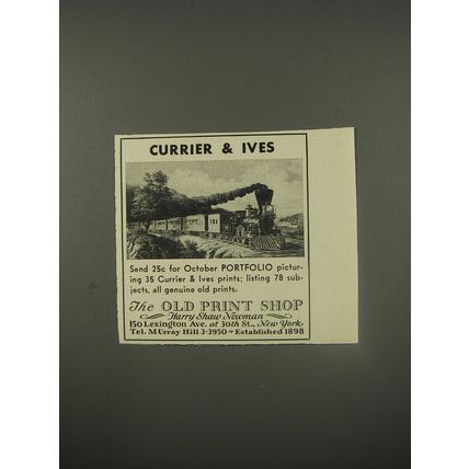 1956 The Old Print Shop Advertisement - Currier & Ives
