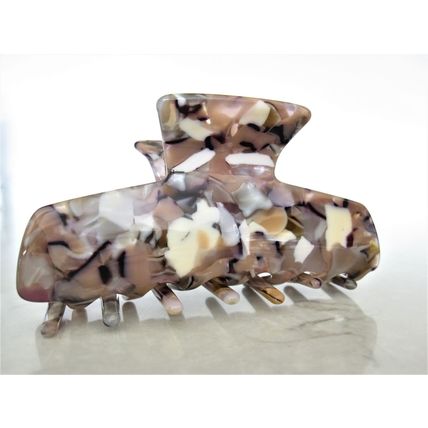 Black white brown beige taupe purple marbled hair claw clip